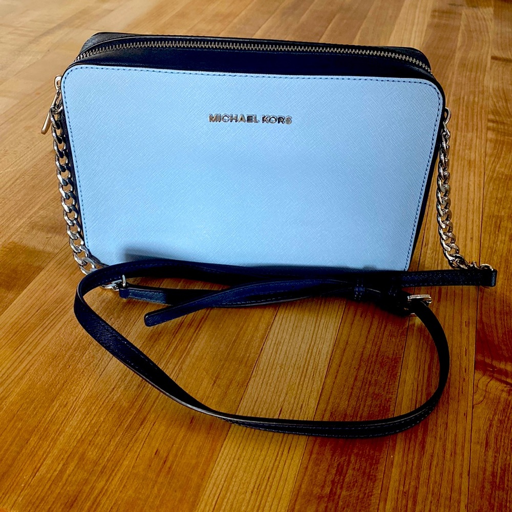 Powder Blue and Navy Michael Kors Cross Body Bag, New (no tags)